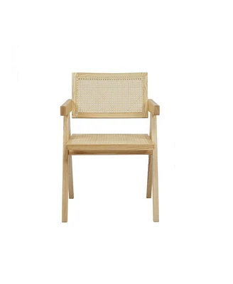 Wood Dining Arm Chair with Open Back Design for Kitchen or Dining Room
