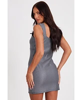 Quiz Women's Bengaline Gingham Bodycon Dress