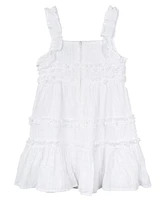 Rare Editions Toddler and Little Girls Clip-Dot Shadow Strip Dress