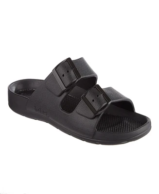 Totes Men's Double Buckle Adjustable Slides