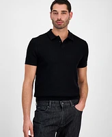 Guess Men's Raymond Short Sleeve Textured Polo Shirt