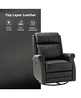 Osvaldo 30.5" Wide Genuine Leather Manual Recliner