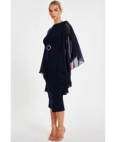Quiz Women's Chiffon Frill Midi Dress