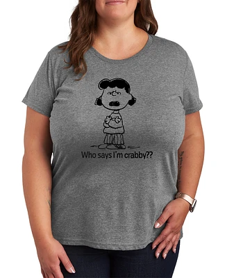 Hybrid Apparel Plus Peanuts Who Say's I'm Crabby Graphic T-Shirt