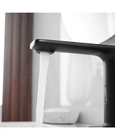 Automatic Sensor Touchless Single Hole Bathroom Sink Faucet With Temperature Mixing Valve