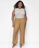 Dkny Plus Sueded Canvas High-Rise Pants