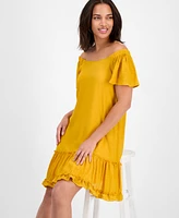 Robbie Bee Women's On-Off Shoulder Flutter-Sleeve Mini Dress