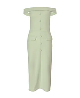 Quiz Women's Scuba Crepe Button Front Maxi Dress