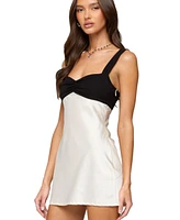 Edikted Women's Contrast Satin Effect Mini Dress