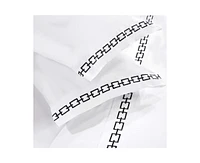 Superior Chain Links Cotton Embroidered Deep Pocket Bed Sheet Set