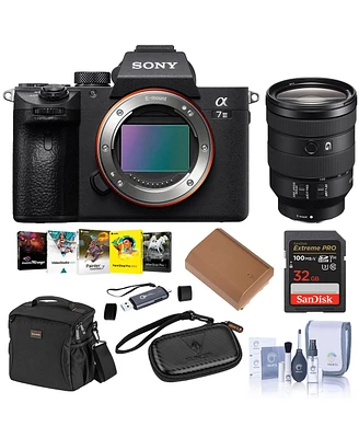 Sony Alpha a7 Iii Mirrorless Camera with Fe 24-105mm f/4 G Oss Lens, Black, Bundle with Shoulder Bag, 32GB Memory Card, Cleaning Kit, Otg Card Reader,