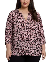 Nydj Plus Pintuck V-neck Top