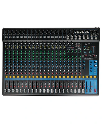 5 Core Dj Audio Mixer 24 Channel Stereo Sound Board w 256 effects Usb Bluetooth 48V Phantom Power