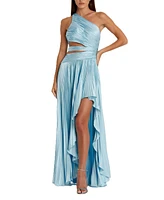 Mac Duggal Women's One Shoulder Pleated Charmeuse Gown with Slit