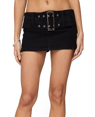 Edikted Women's Payson Wide Belted Mini Skort