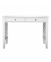 43" White Writing Desk With Two Drawers