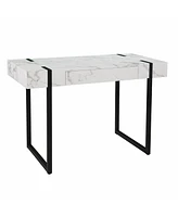 45" White and Black Writing Desk