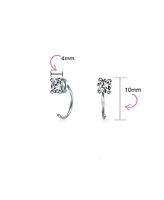 Bling Jewelry Tiny Cz Solitaire Threader Stud Earrings Gold Plated Sterling Silver