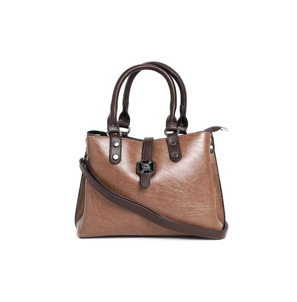 Women's Perma Brown Tanned Handbag