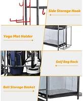 Mythinglogic Golf Accessories Storage Stand, Sports Equipment Organizer for Garage, Home, Gym