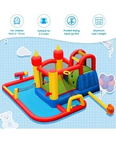 Inflatable Water Slide Jumper Bounce House with Ocean Ball without Blower