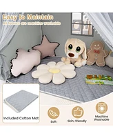 Large Toddler Playhouse Tent with Door Curtains Windows