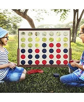 4-in-a-row Game Set Wooden Jumbo 4-to-Score with Carrying Bag