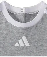 adidas Baby Boys 3-Stripe Short Sleeve Logo Romper