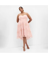 City Chic Plus Ambrosia Strapless Tulle Dress