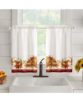 Elrene Home Fashions Autumn Pumpkin Grove Fall Kitchen Tiers and Valance 3-Piece Set