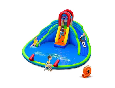 Inflatable Water Park Waterslide for Kids Backyard with 780W Air Blower