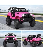 12V Electric Ride On Truck with Parental Remote Control and Led Lights