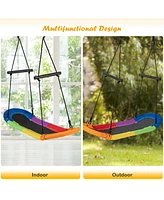 Saucer Tree Swing Surf Kids Outdoor Adjustable Oval Platform Set with Handle