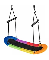 Saucer Tree Swing Surf Kids Outdoor Adjustable Oval Platform Set with Handle