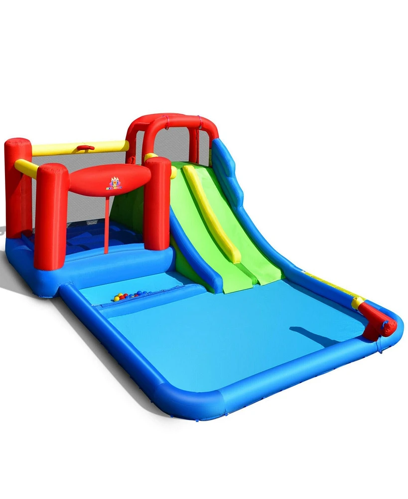 Inflatable Water Slide with Ocean Balls for Kids without Blower