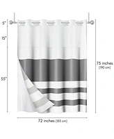 Americanflat 72x75 Hookless Shower Curtain - Abstract Shower Curtain with Sheer Panel, Snap-In