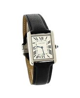 Pre-Owned Cartier Tank Solo Quartz Watch in Stainless Steel and Leather 27mm