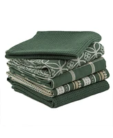 Design Imports Assorted Everyday Dishtowel and Dishcloth, Set of 5