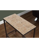 Tile-Top End Table – Stylish Side with Ceramic Inlay for Living Room or Hallway