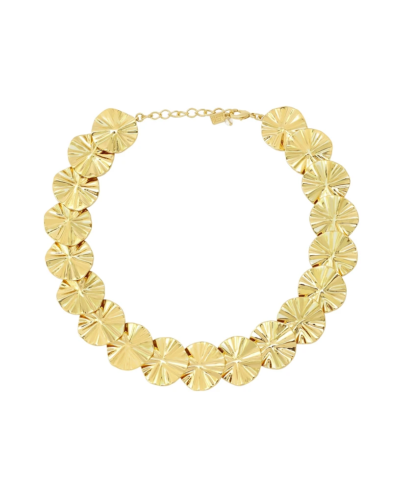 Robert Lee Morris Soho Gold Textured Coin Collar Necklace