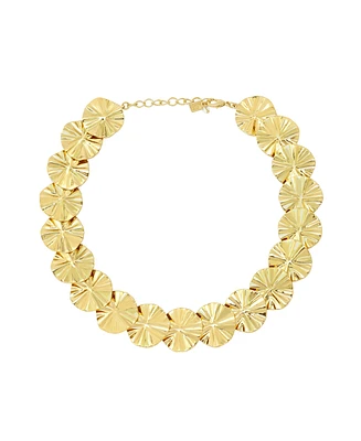 Robert Lee Morris Soho Gold Textured Coin Collar Necklace