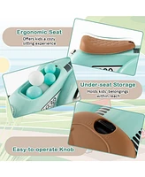 Kids Sit to Stand Vehicle with Working Steering Wheel and Under Seat Storage