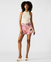 Steve Madden Women's Damiani Printed Cotton Denim Shorts