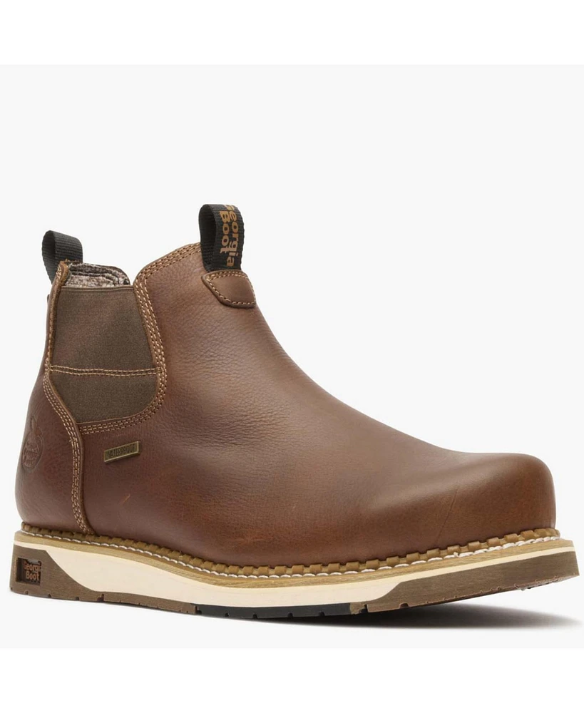Georgia Boot Men's Amp Lt Wedge Steel Toe Waterproof Chelsea Work