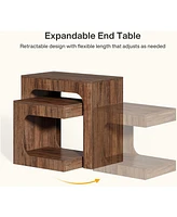 Tribesigns Nesting End Table Set, Walnut Side Table for Living Room, Night Stand Set for Bedroom, Small Spaces