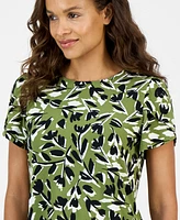 Ak Anne Klein Petite Printed Tulip-Sleeve Top
