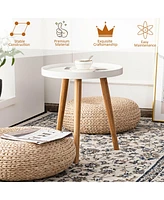 Gymax Round Side Table Sofa Coffee End Accent Table Nightstand Home Furniture