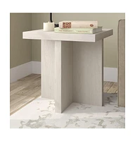 Modern Square Wood End Table 22-Inch Compact Side Table for Home Decor