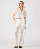 Steve Madden Women's Venetia Lace Wide Leg Pants
