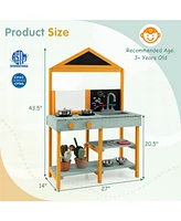 Kids Kitchen Playset with Root Viewer Planter and Rotatable Faucet